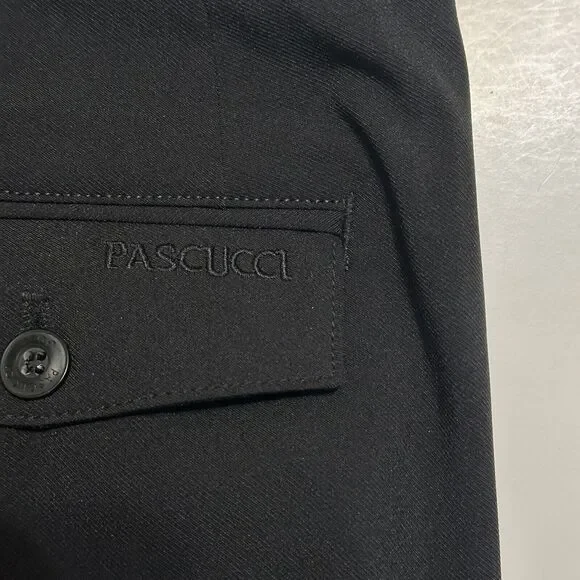 Pascucci Golf Pants Men’s Size 34 (86cm) Black Pleated Titanium Nylon Polyester